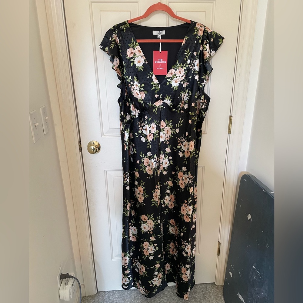 Old Navy Black Floral Maxi Dress